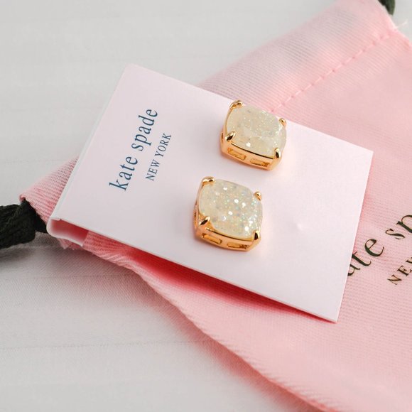 Kate Spade Small Square Stud in Opal Glitter (with Dust Bag) NEW - Picture 4 of 4